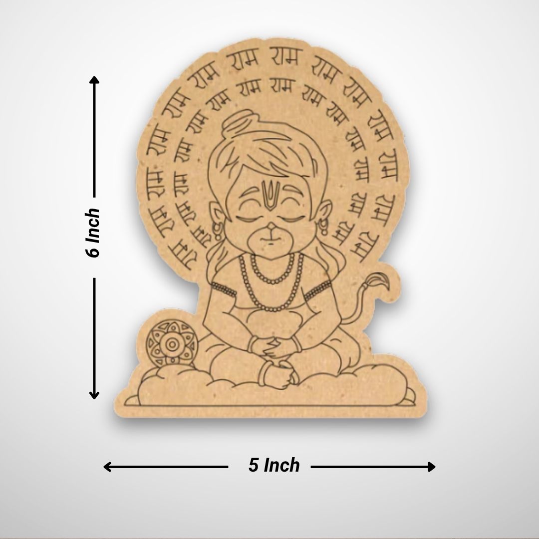 Bal Hanuman Ji Pre-Marked MDF Cutouts