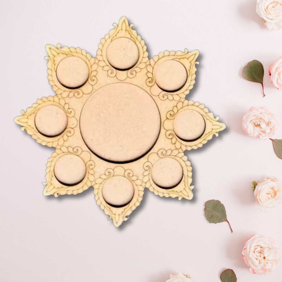 Flower Shape MDF Tealight Candle Holder TH014