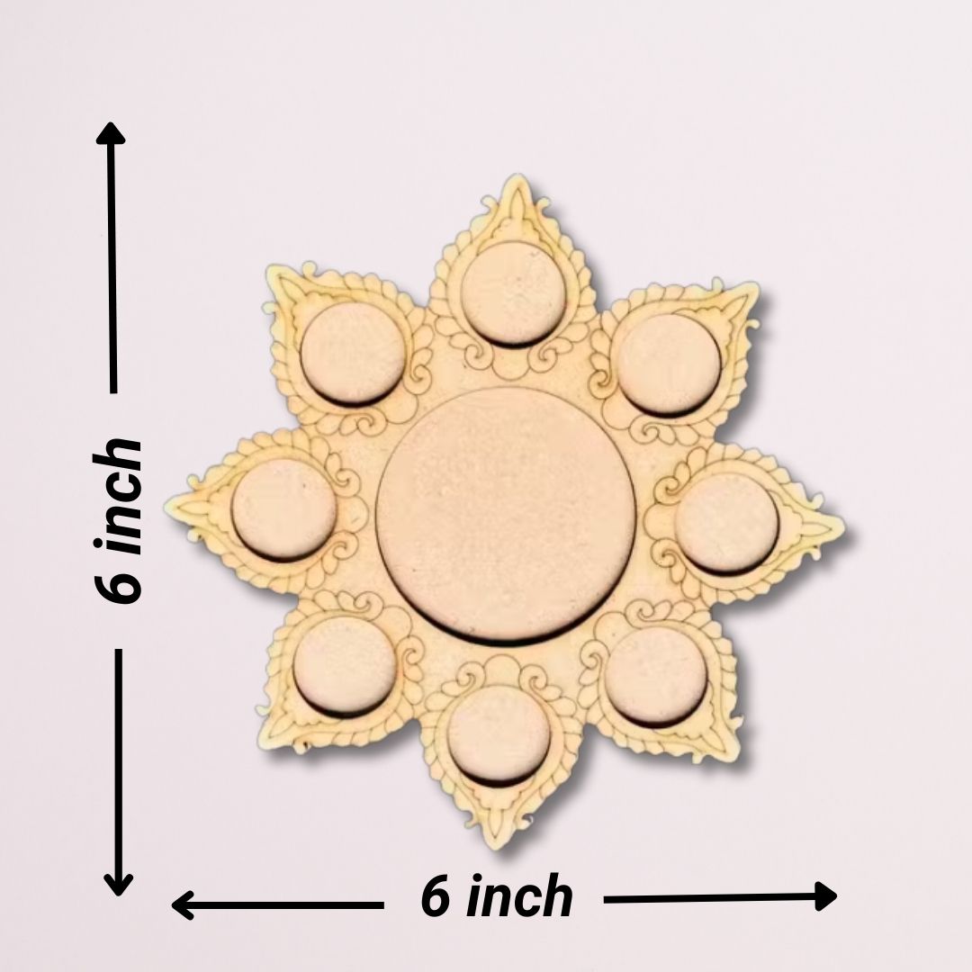 Flower Shape MDF Tealight Candle Holder TH014