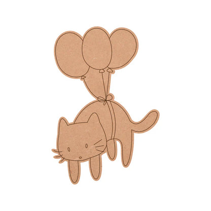 Cat with Balloon Shape MDF Fridge Magnets Base