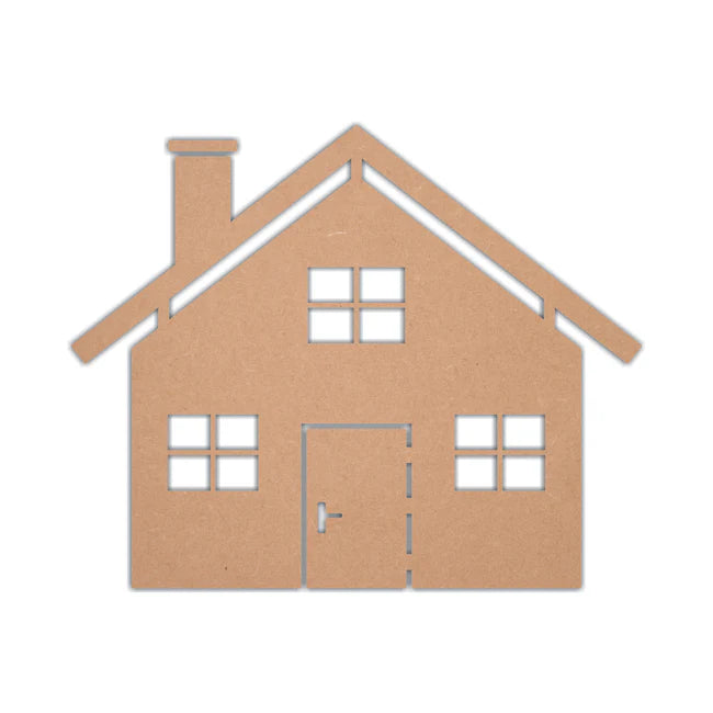 MDF House DIY Craft Cutout Big House 4