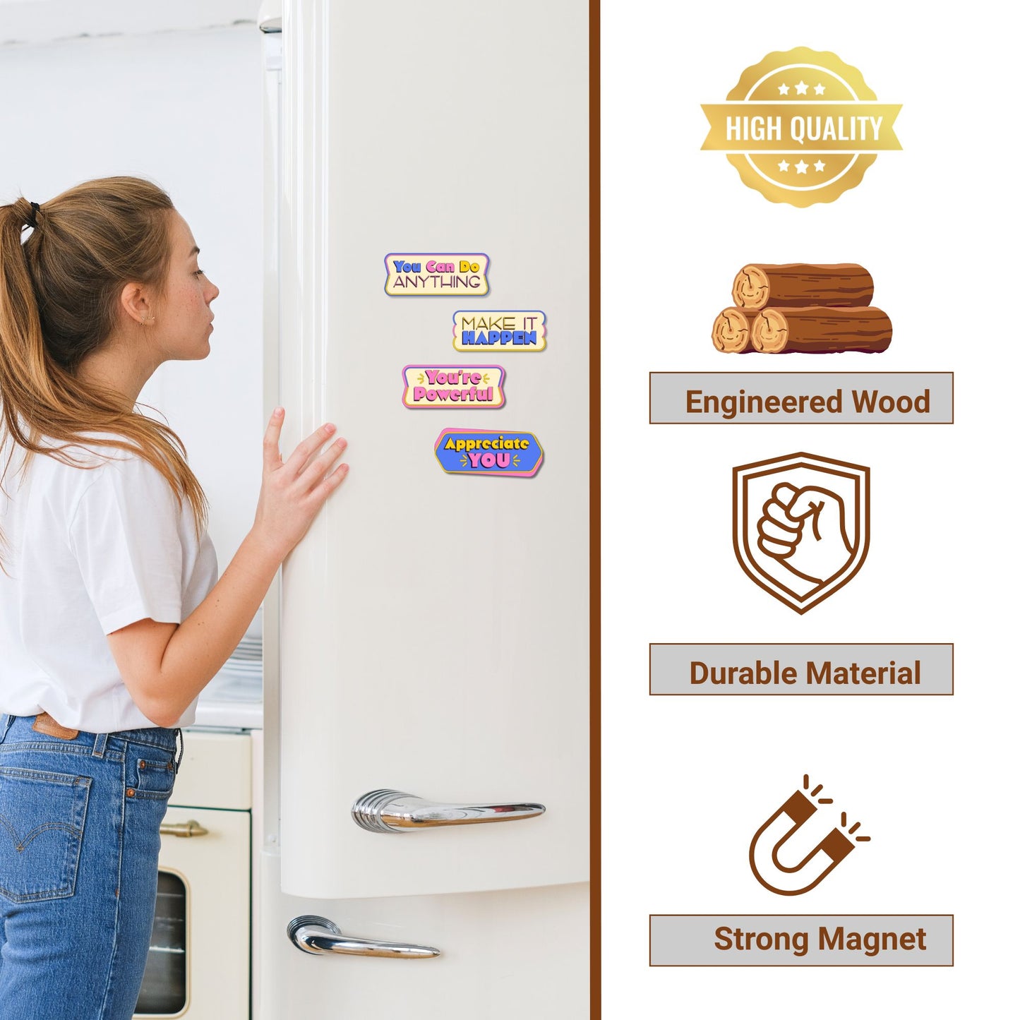 Fridge Magnet Motivational Theme for Home & Kitchen