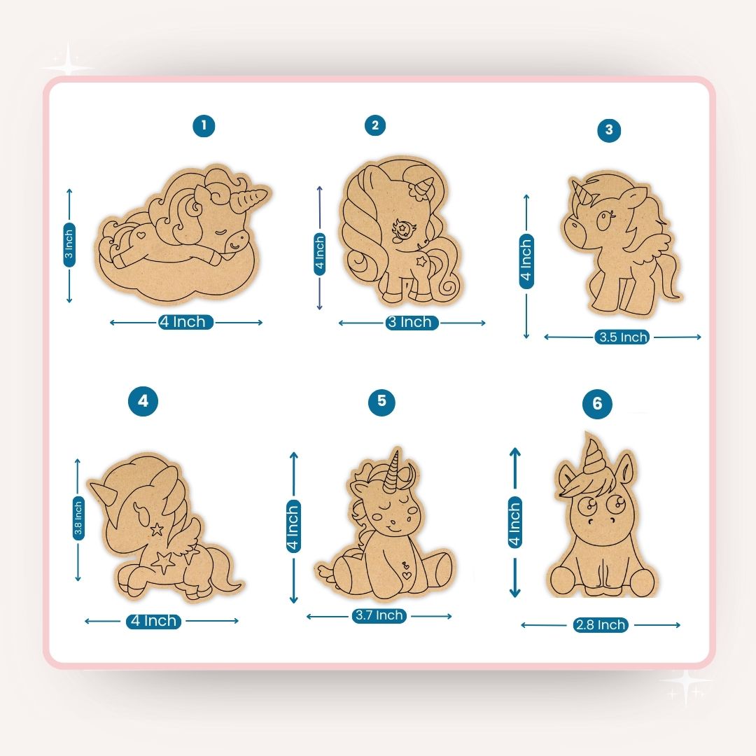 Unicorn Fridge Magnet MDF Painting Kit for Kids