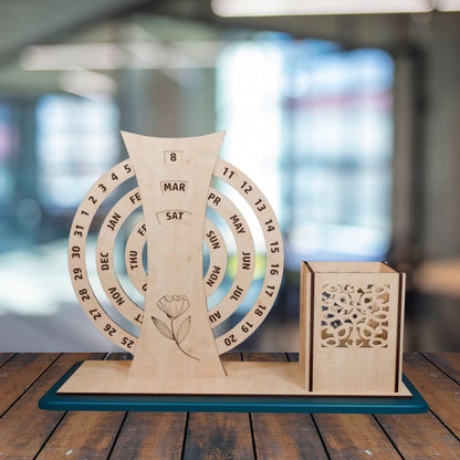 Premium Pencil Holder with Perpetual Calendar