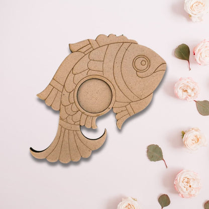Fish Shape  MDF Tealight Candle Holder TH021