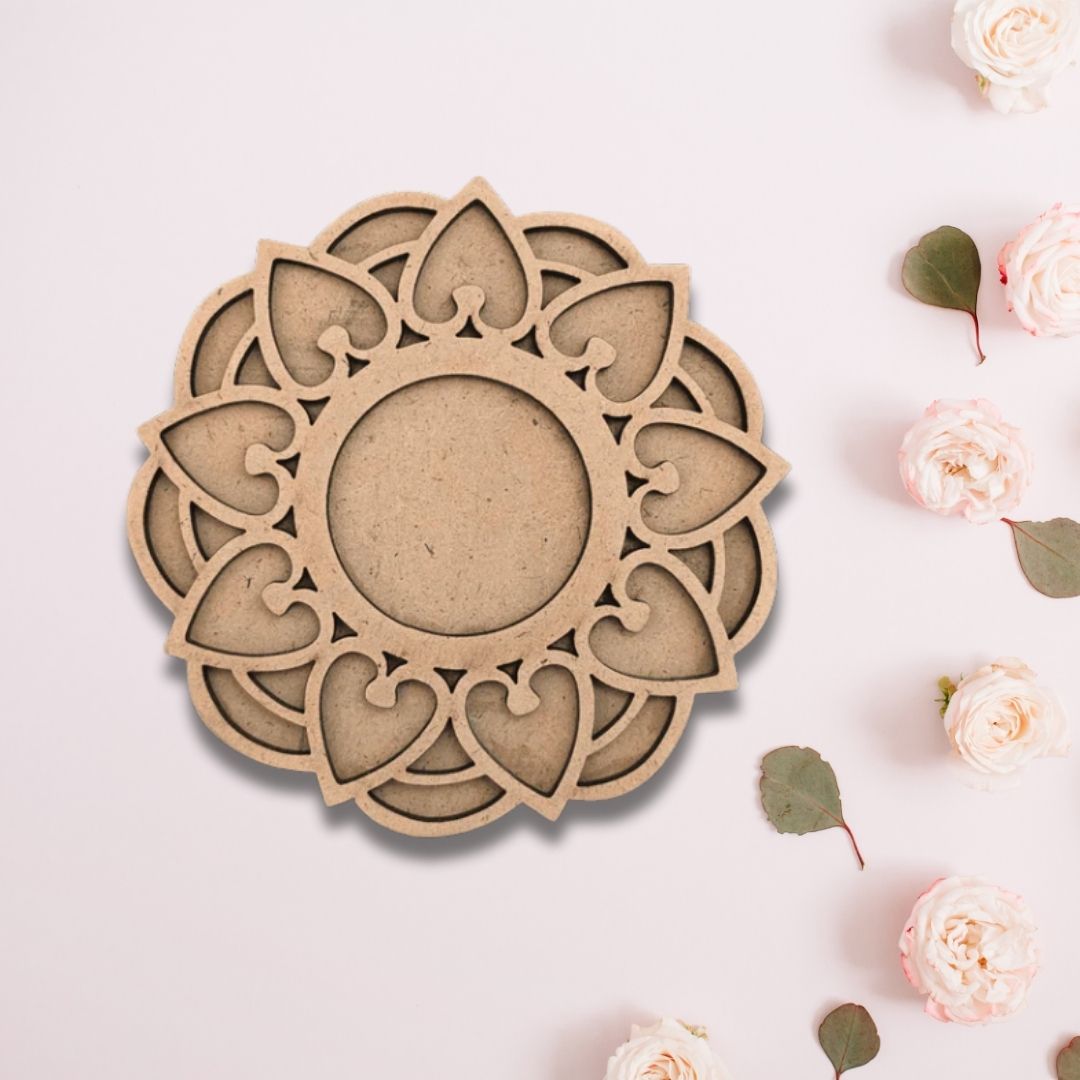 Floral Design MDF Tealight Candle Holder TH022