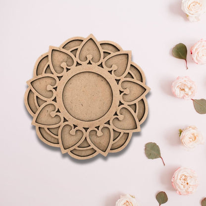 Floral Design MDF Tealight Candle Holder TH022