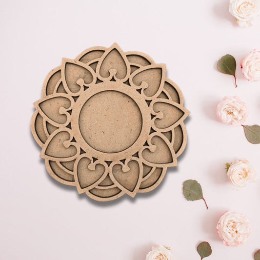 Floral Design MDF Tealight Candle Holder TH022