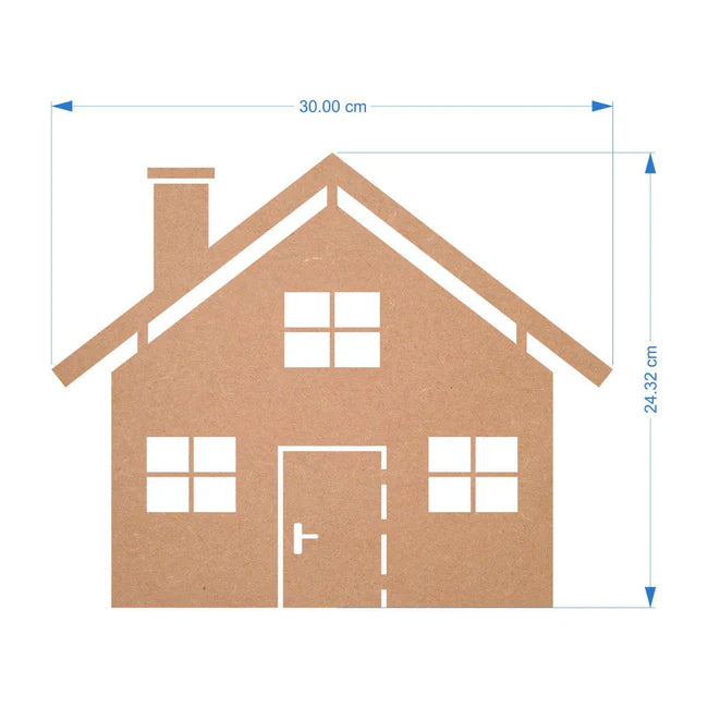 MDF House DIY Craft Cutout Big House 4