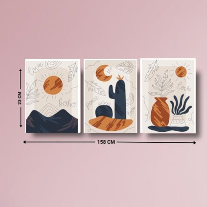 Boho Aesthetic Wall Art Set – Cactus Prints