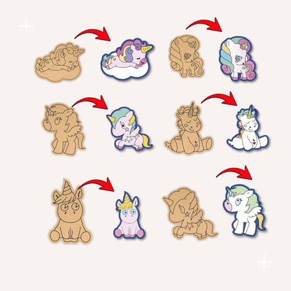 Unicorn Fridge Magnet MDF Painting Kit for Kids