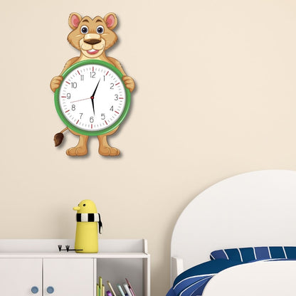 Cute Lion-Shape Wall Clock for Kids Room