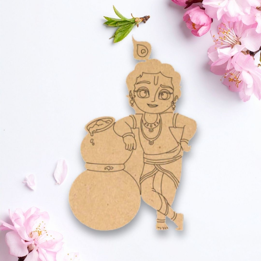 Baby Krishna MDF Cutout