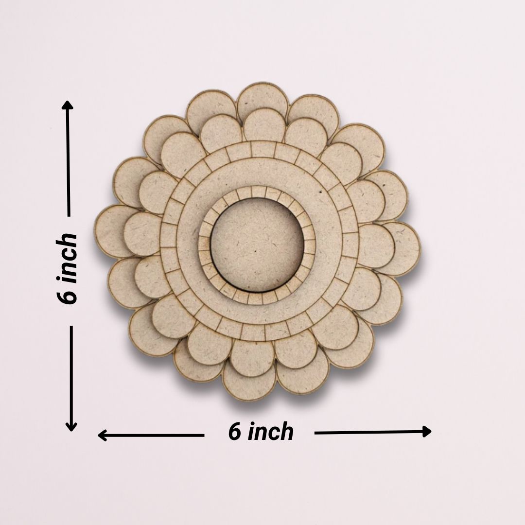 Flower Design MDF Tealight Candle Holder TH024