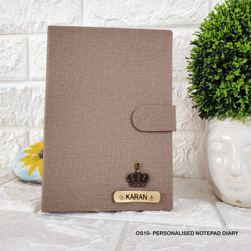 Personalized Diary & Pen Set with Name & Charm