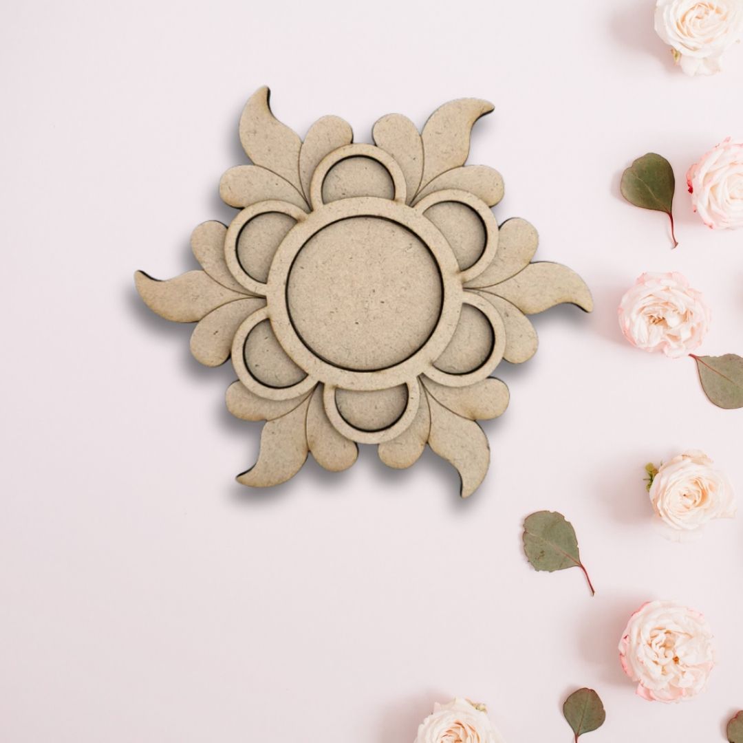 Unique Floral Design MDF Tealight Candle Holder TH025