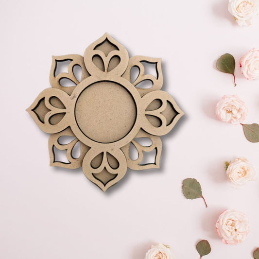 Flower Design MDF Tealight Candle Holder TH027