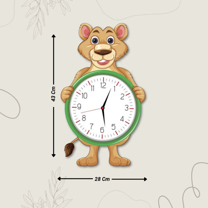 Cute Lion-Shape Wall Clock for Kids Room