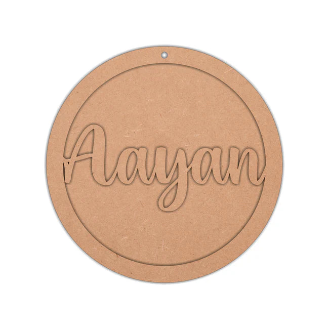 MDF Customized Hanging Name Circle Base