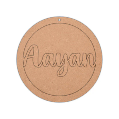 MDF Customized Hanging Name Circle Base