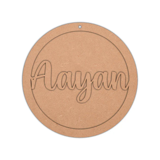 MDF Customized Hanging Name Circle Base