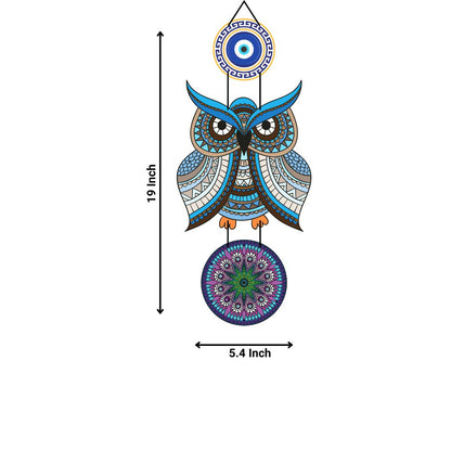 Wooden Wall Hanging for Home Decor(Ullu Owl Eye)