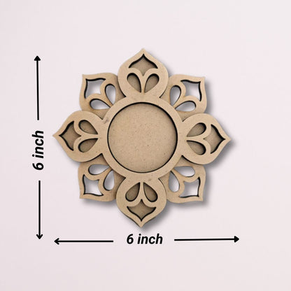 Flower Design MDF Tealight Candle Holder TH027
