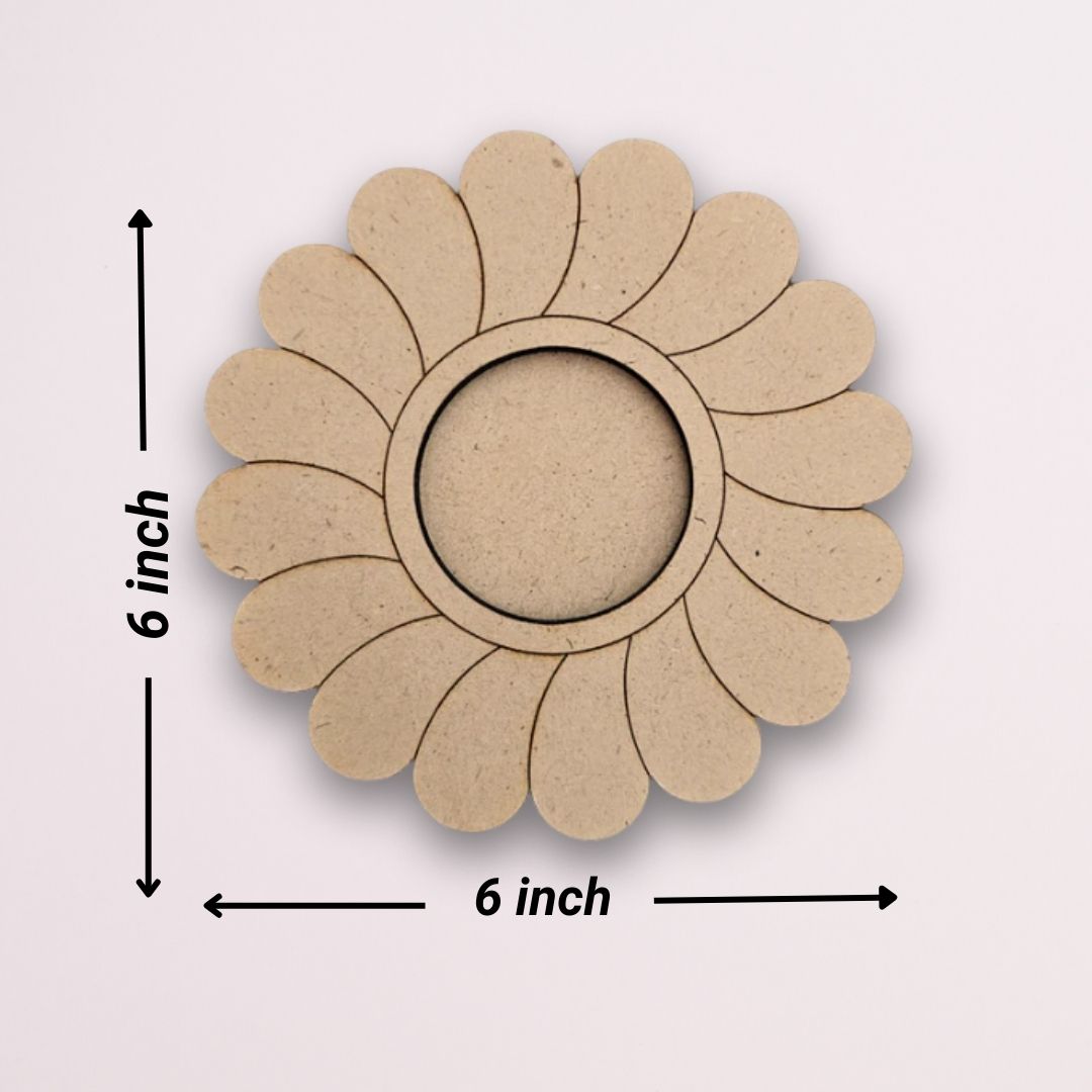 Flower Design MDF Tealight Candle Holder TH028