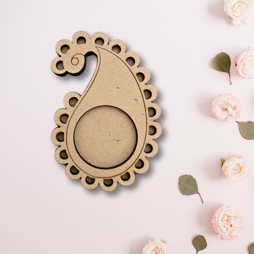 Paisley Design 2 Layered MDF Tealight Candle Holder TH029