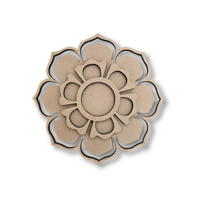 Flower Design 2 Layered MDF Tealight Candle Holder TH030