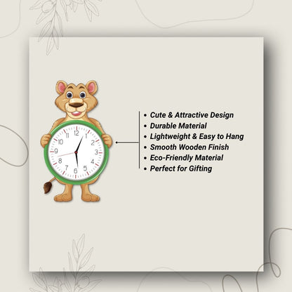 Cute Lion-Shape Wall Clock for Kids Room