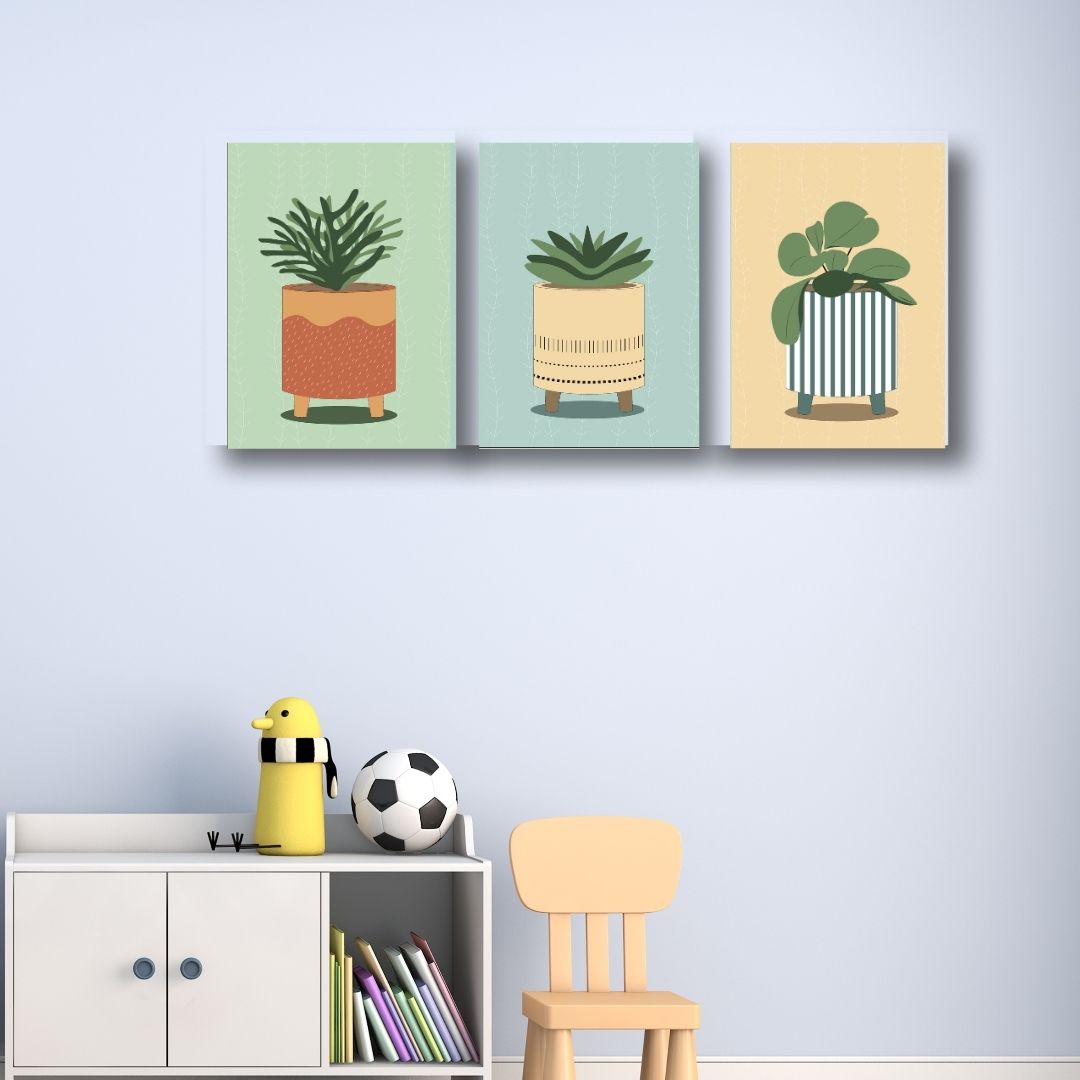 Modern Plant Wall Art Set – 3-Piece Botanical Prints