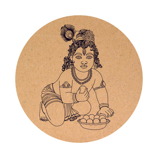 Baby Kishna  Pre Marked MDF Round