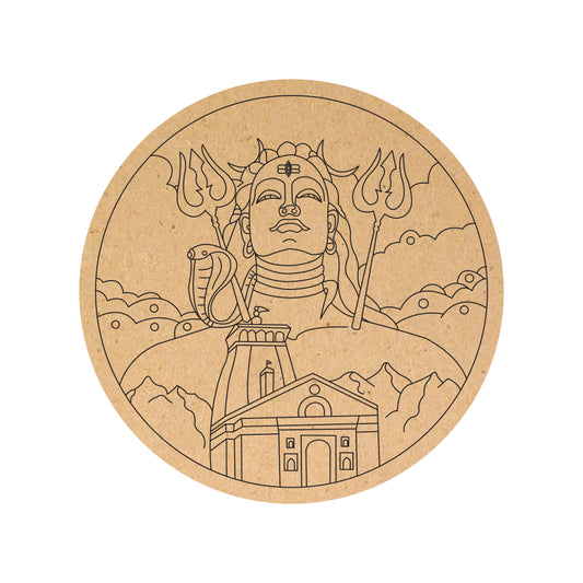 Lord Shiva Design Round MDF Board