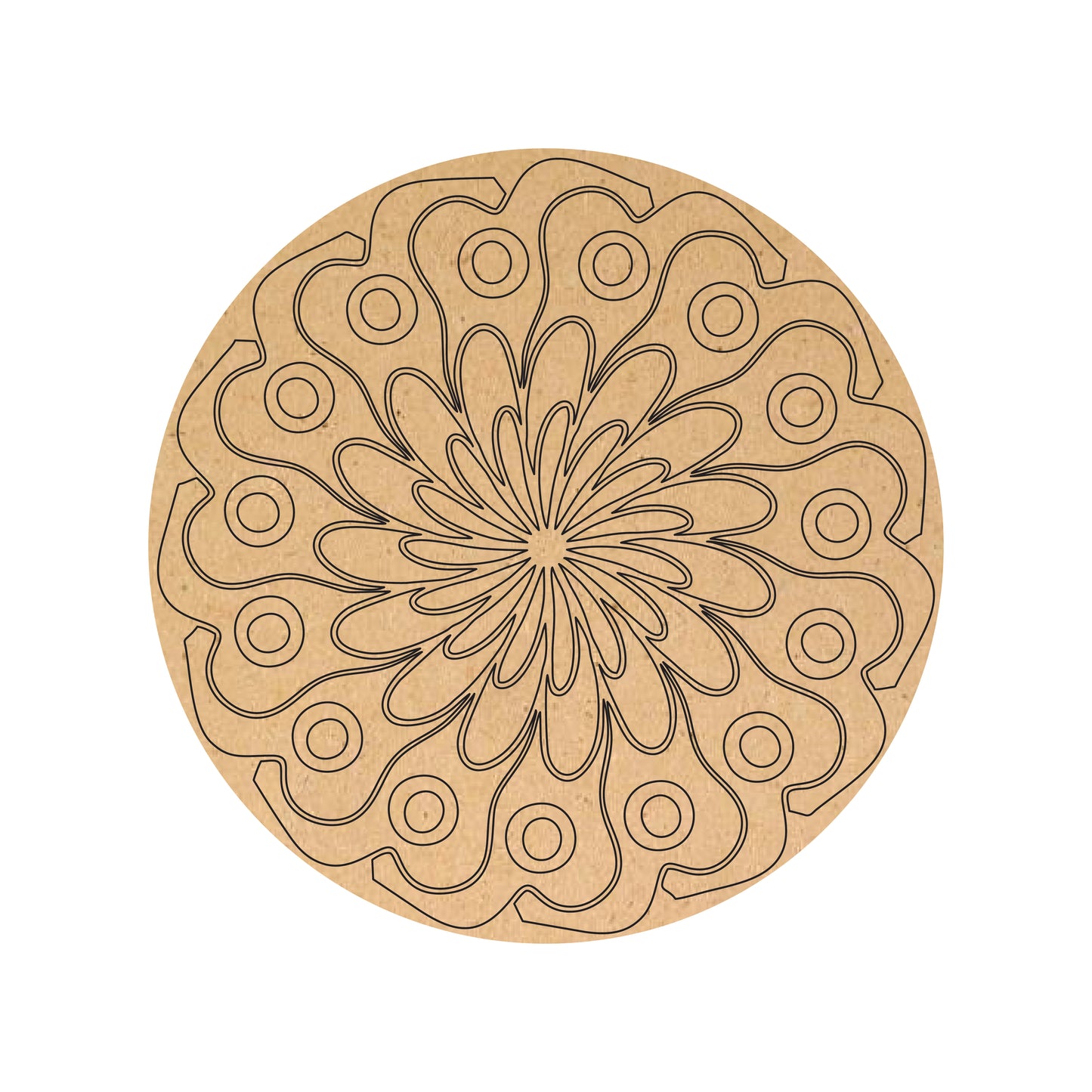 Peacock Feather Mandala Art MDF