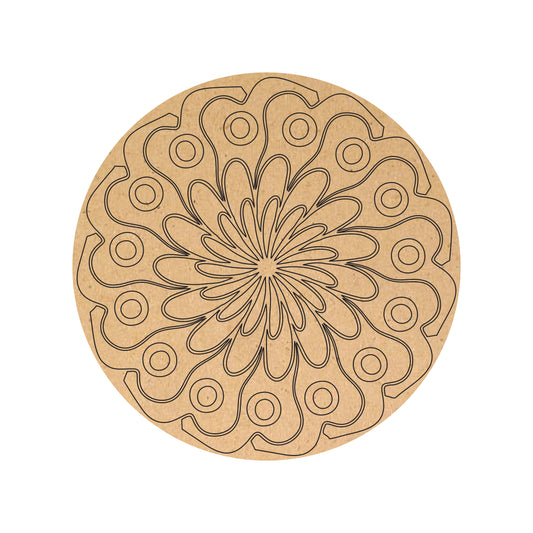 Peacock Feather Mandala Art MDF