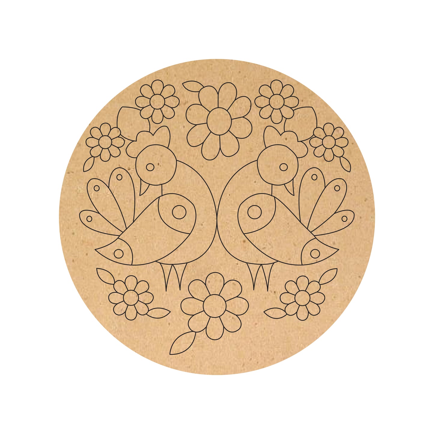 Folk Art Birds & Blooms MDF