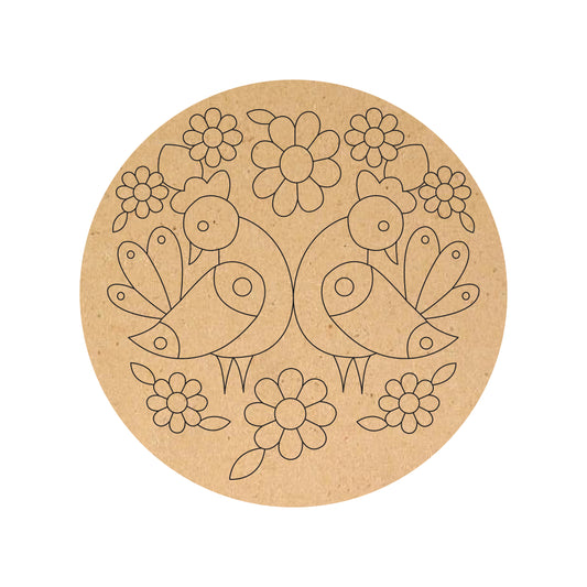 Folk Art Birds & Blooms MDF