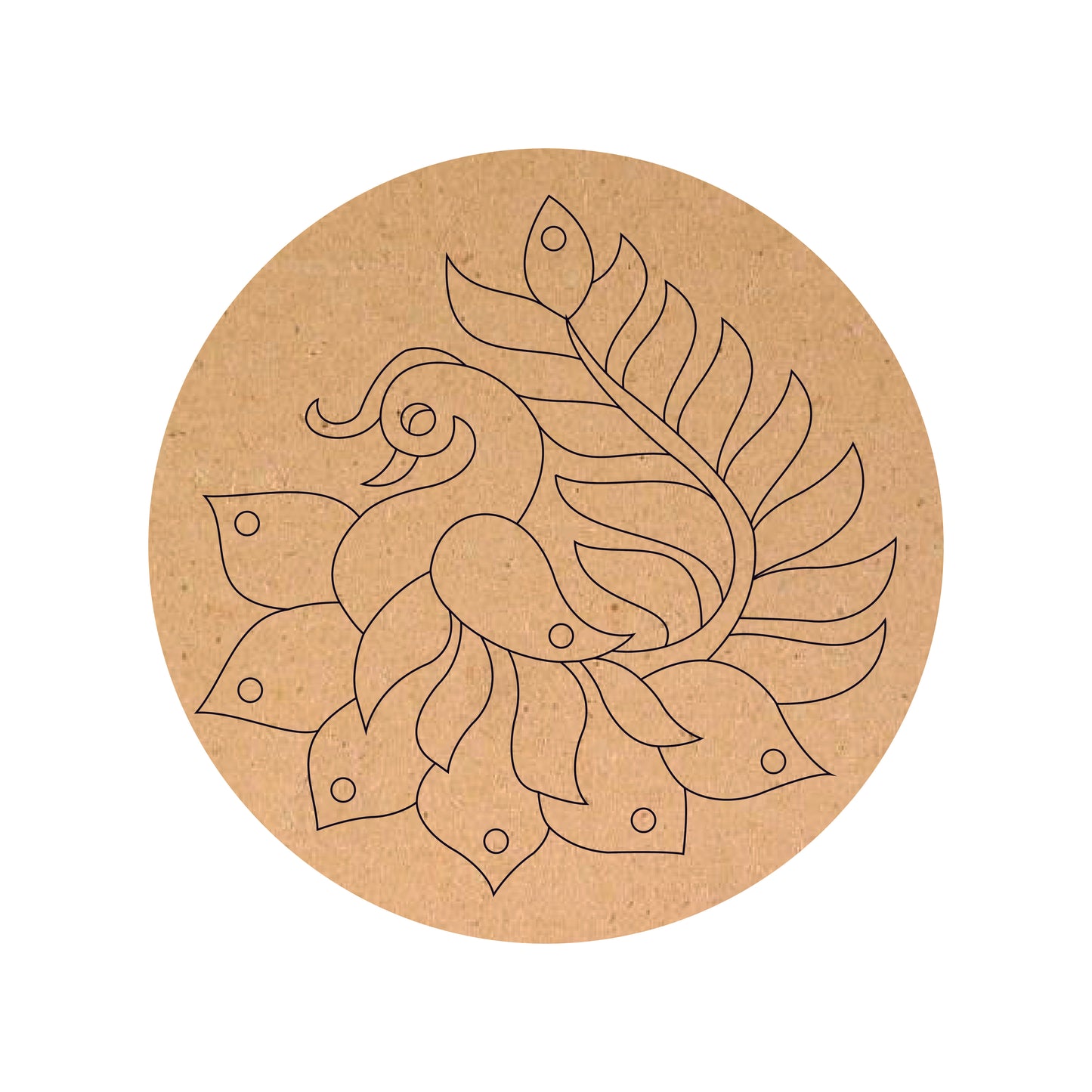 MDF Peacock Design Round MDF Base