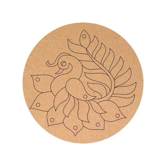 MDF Peacock Design Round MDF Base