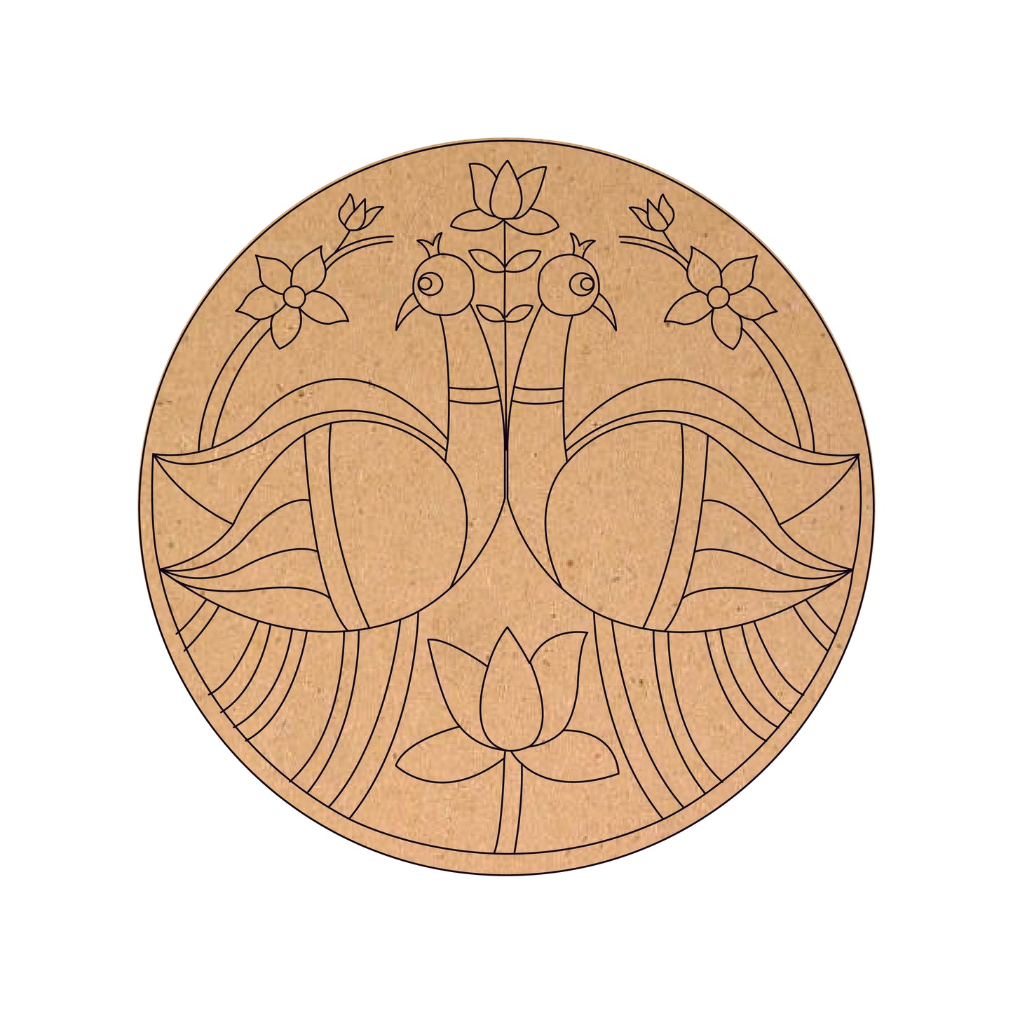 MDF Peacock Design Round MDF Base