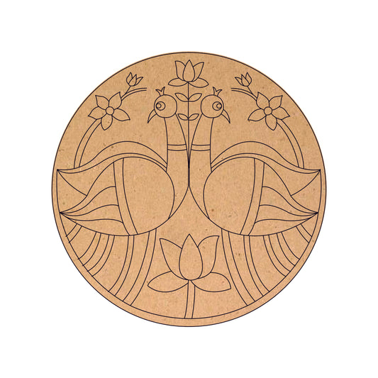 MDF Peacock Design Round MDF Base