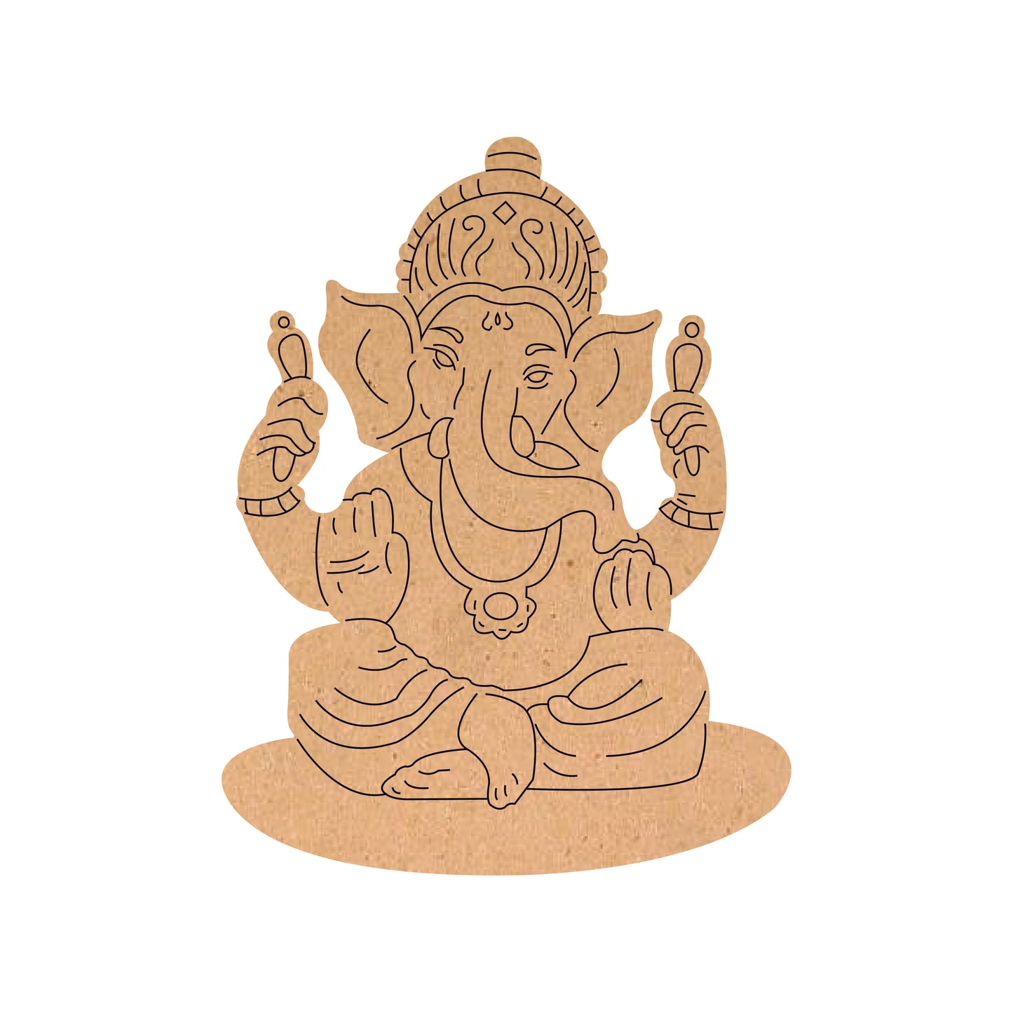 Ganesh ji Pre-marked MDF Shapes Cutout