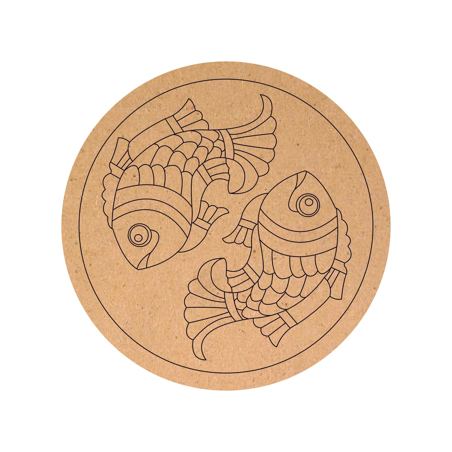 Round Fishes Pre-Marked MDF Round