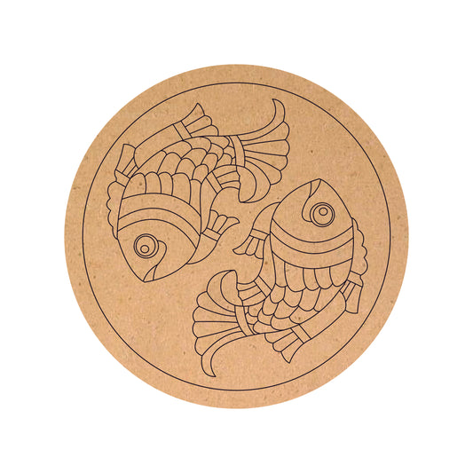 Round Fishes Pre-Marked MDF Round