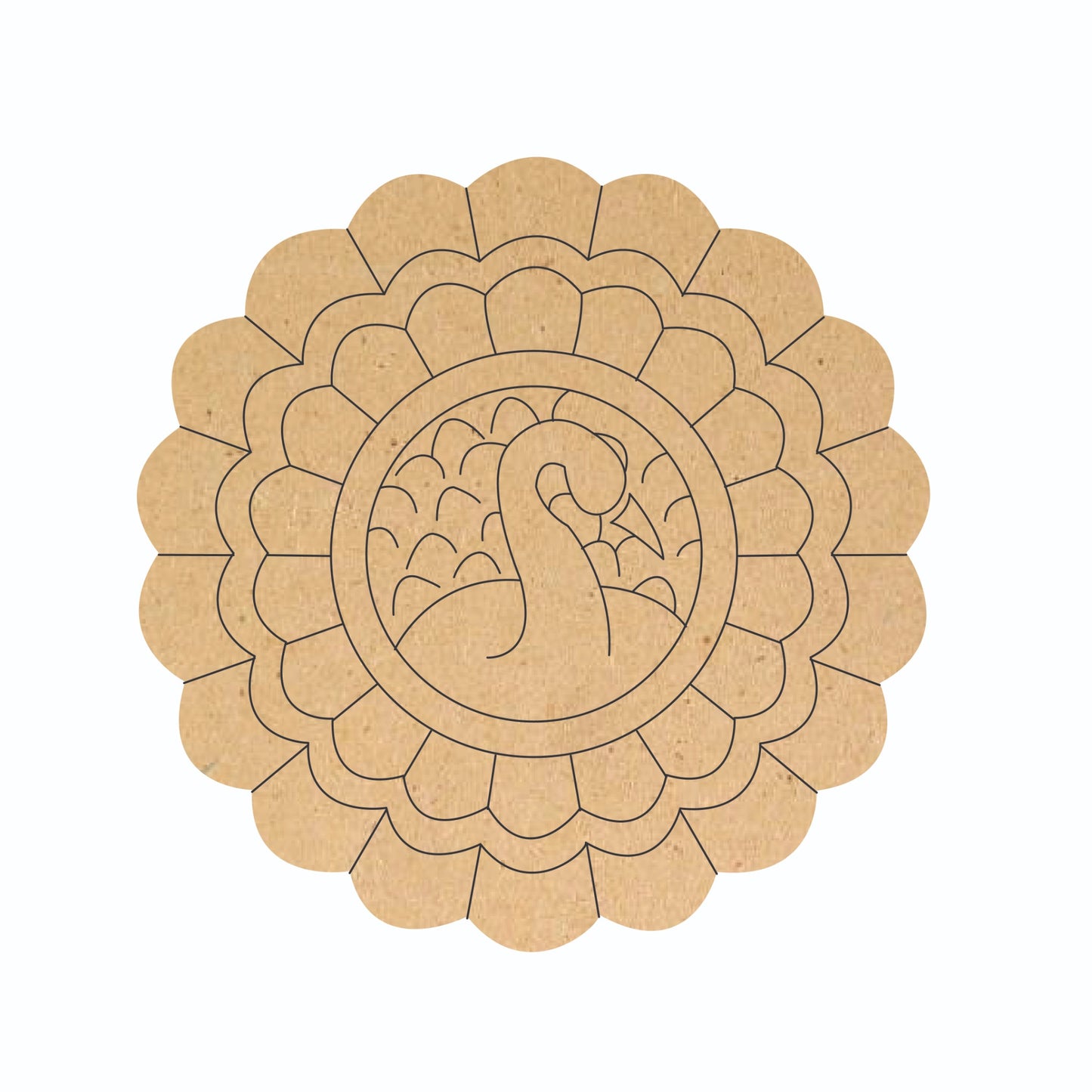 Eco-Friendly Wooden Flamingo Mandala Puzzle