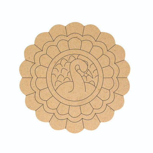 Eco-Friendly Wooden Flamingo Mandala Puzzle