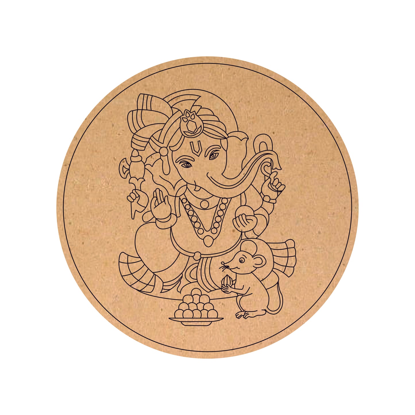 Ganesh ji Round MDF Pre Marked