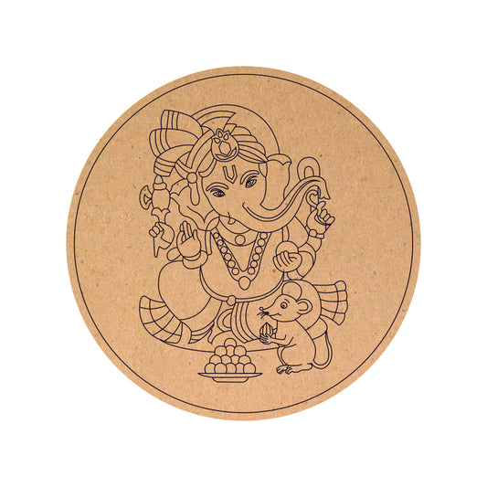 Ganesh ji Round MDF Pre Marked