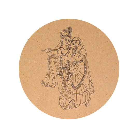 Radha Krishna Ji Pre Marked MDF Round